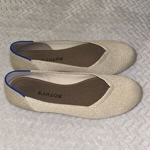 SOLD Rare Rothy’s Flats- Sparkly Gold